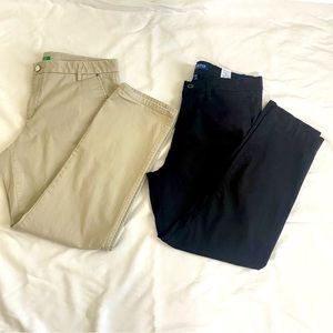 Size 10 pants bundle, Nautica ankle trousers, United Colors of Benetton khaki